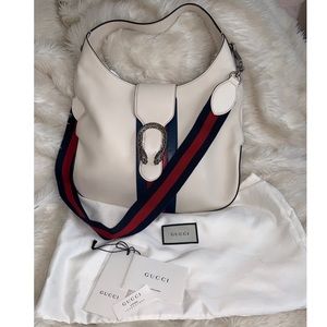 Gucci Dionysus white leather hobo bag